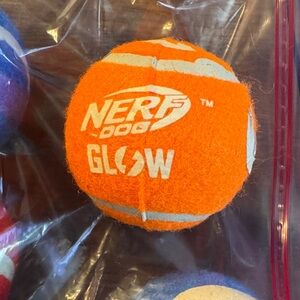 Nerf Glow Vibrant Dog Ball Set - Blue, Orange, Red, Yellow